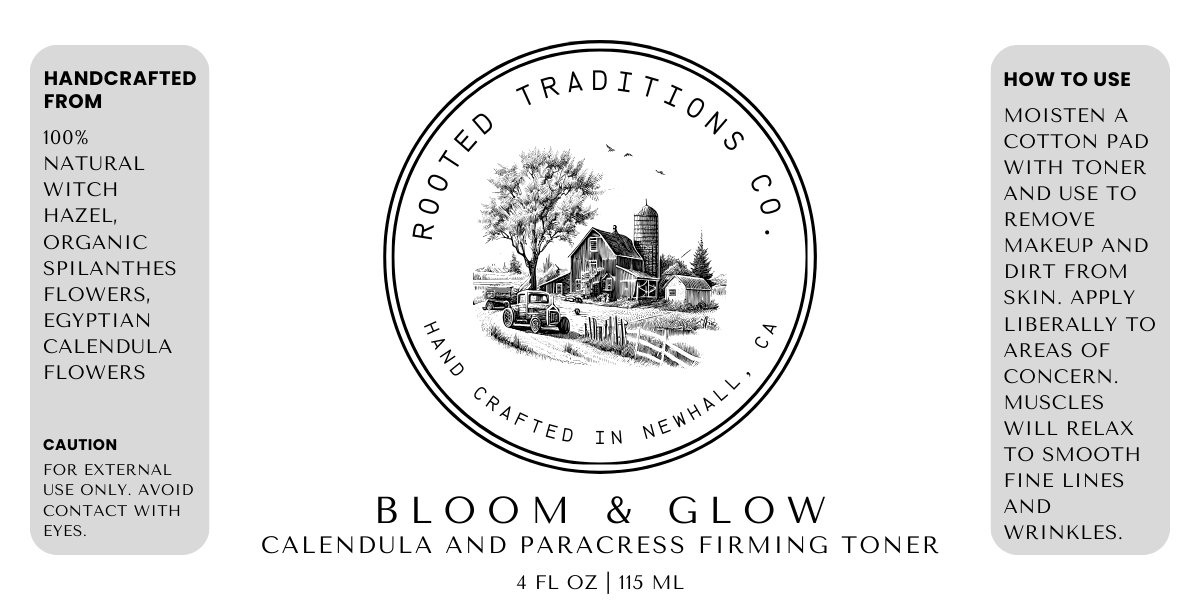 Bloom & Glow Calendula and Paracress Firming Toner - Rooted Traditions Co