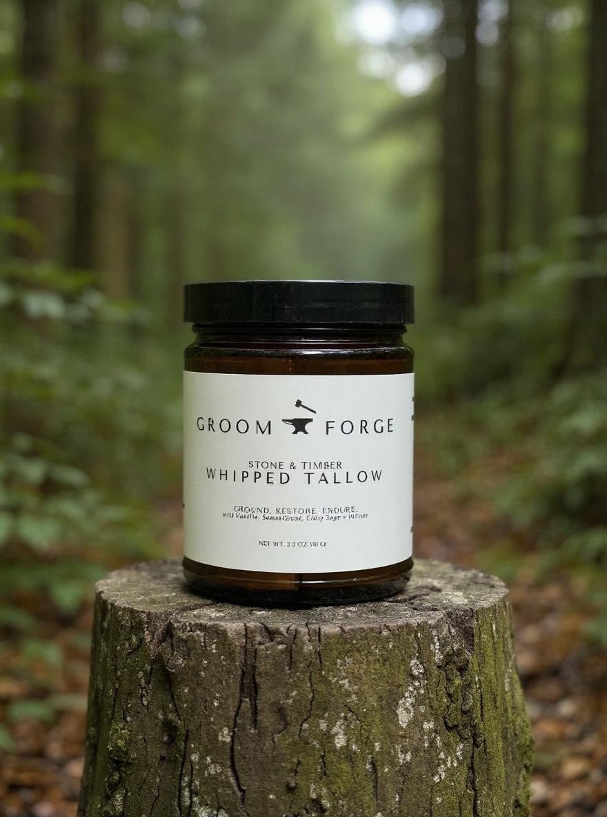 Groom + Forge: Stone & Timber Whipped Tallow - Rooted Traditions Co