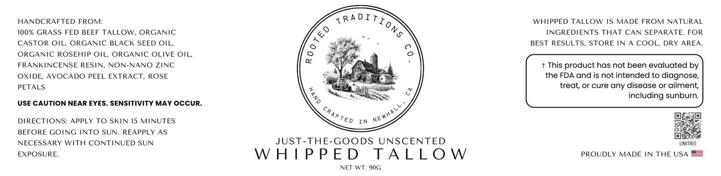 Just - The - Goods Unscented Whipped Tallow - Rooted Traditions Co