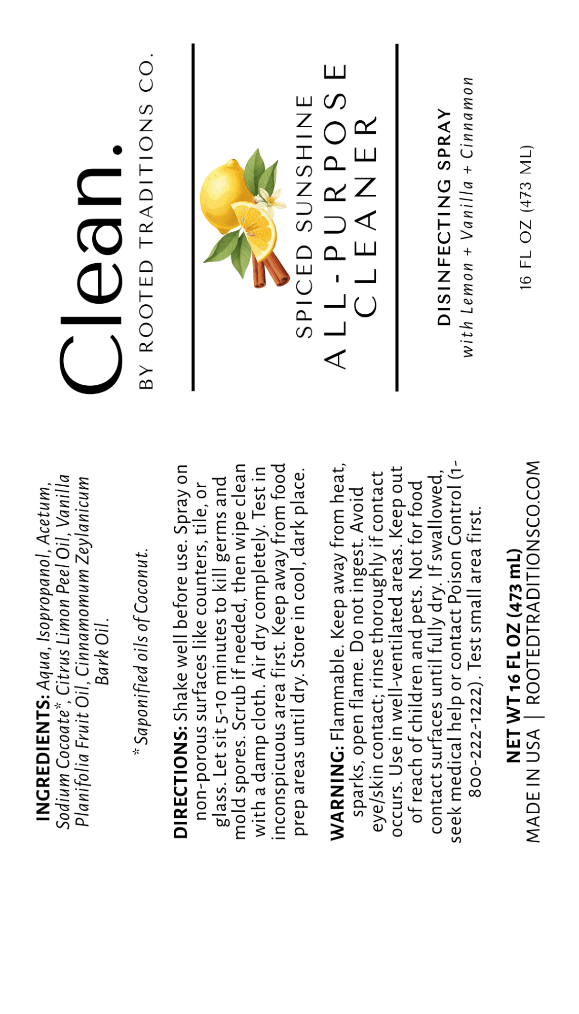 Spiced Sunshine All-Purpose Cleaner - Rooted Traditions Co