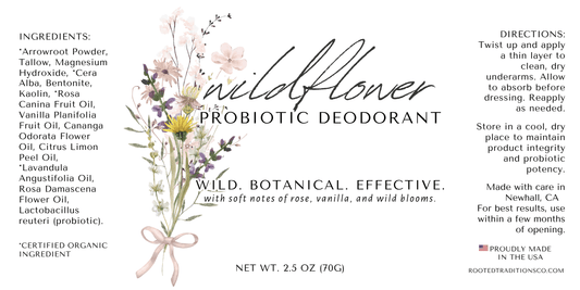 Wildflower Probiotic Deodorant - Rooted Traditions Co