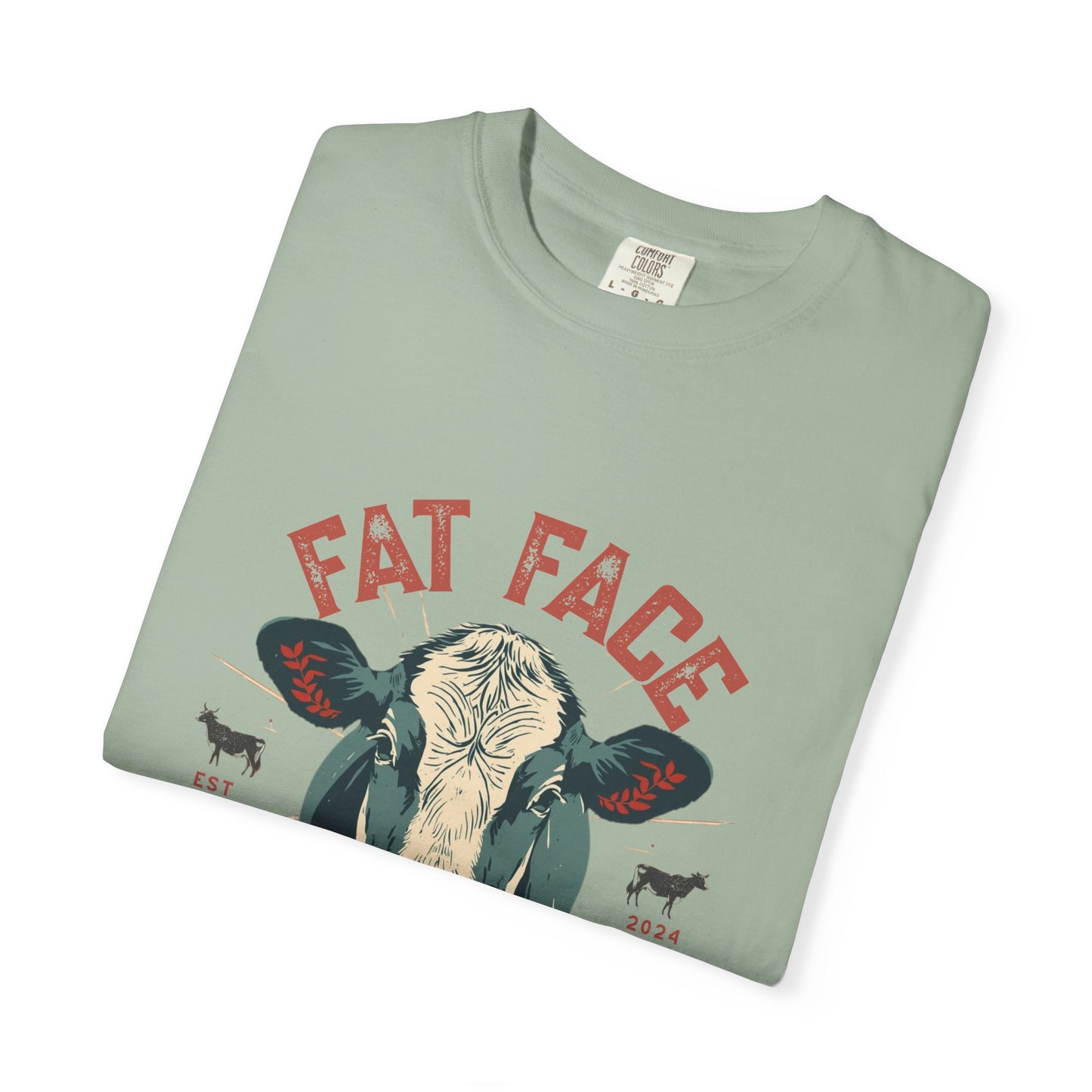 Cow Graphic T-Shirt — "Fat Face" Vintage Tallow Logo Tee