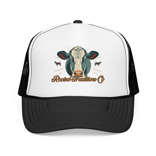 Cow Head Trucker Hat — Rustic Rodeo & Ranch Foam Cap