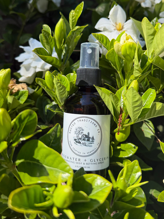 Rosewater + Glycerin Hydrating Mist & Setting Spray - Refresh. Hydrate. Glow.