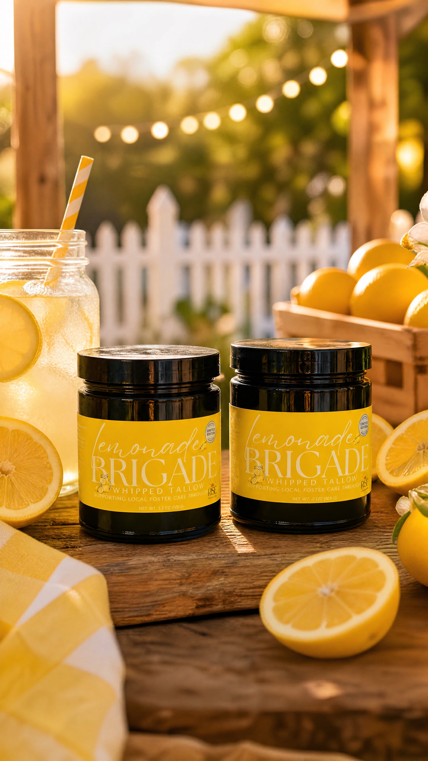 Lemonade Brigade Whipped Tallow open jar showing creamy texture