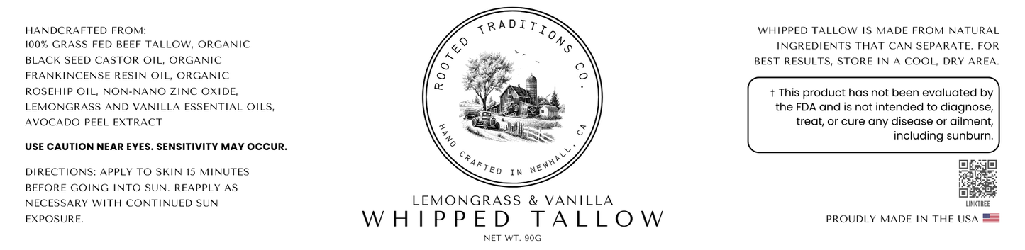 Lemongrass and Vanilla Whipped Tallow