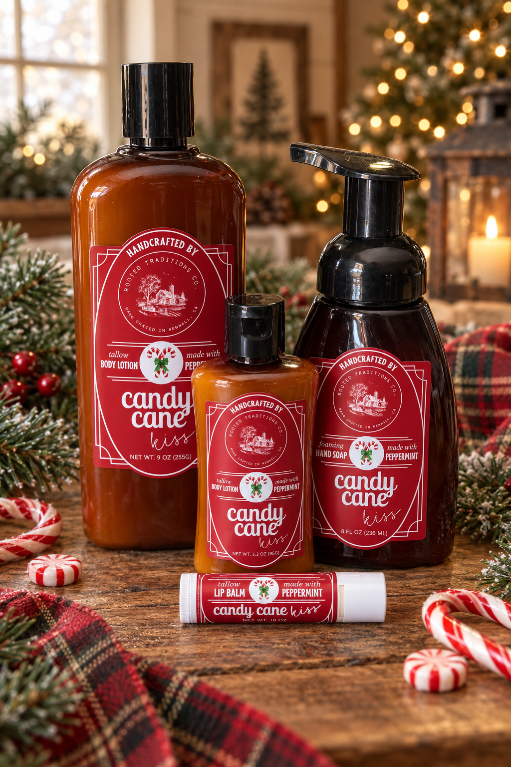Candy Cane Kiss Christmas Gift Set - Rooted Traditions Co