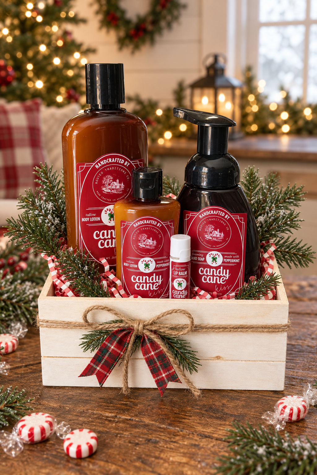 Candy Cane Kiss Christmas Gift Set - Rooted Traditions Co