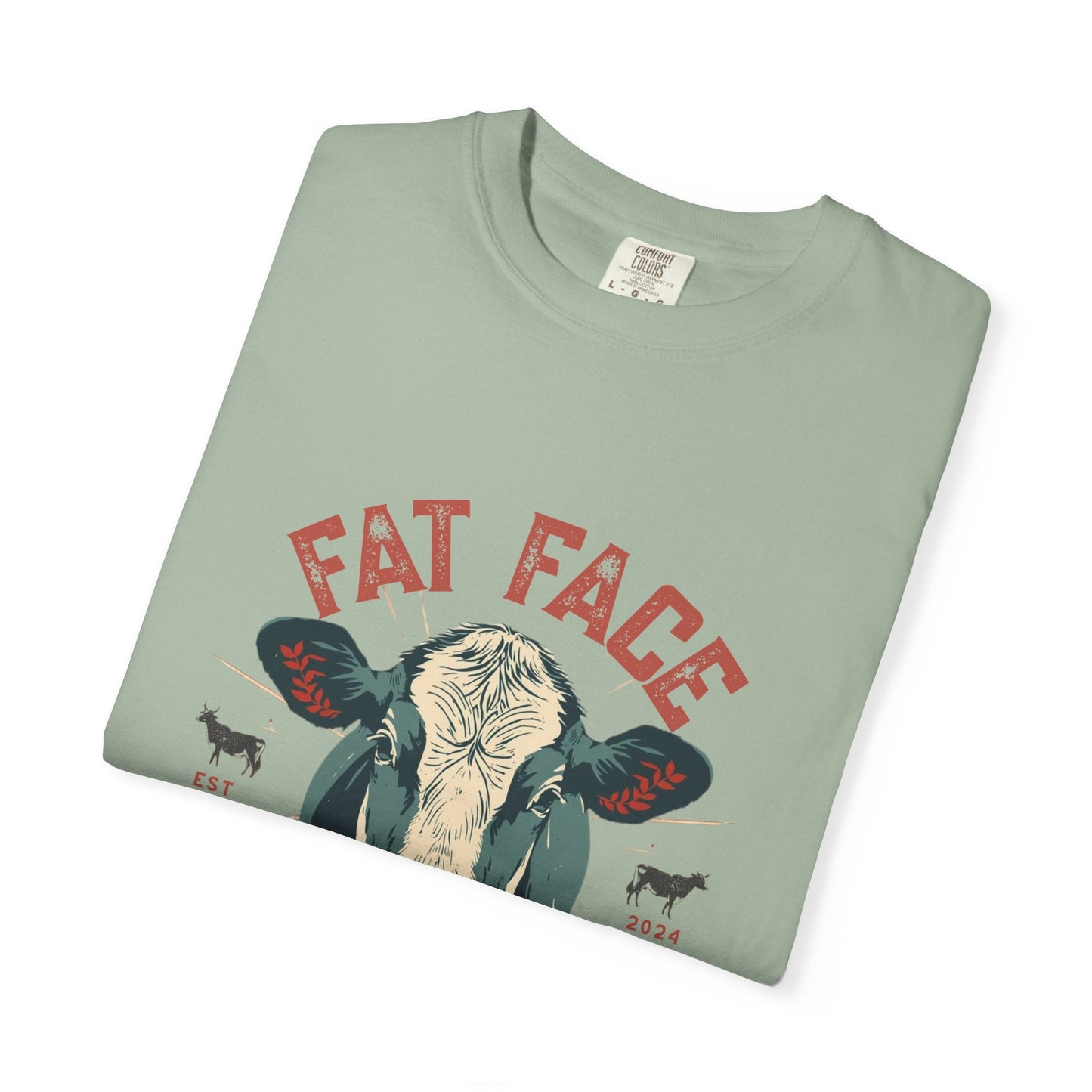 Cow Graphic T-Shirt — "Fat Face" Vintage Tallow Logo Tee - Rooted Traditions Co