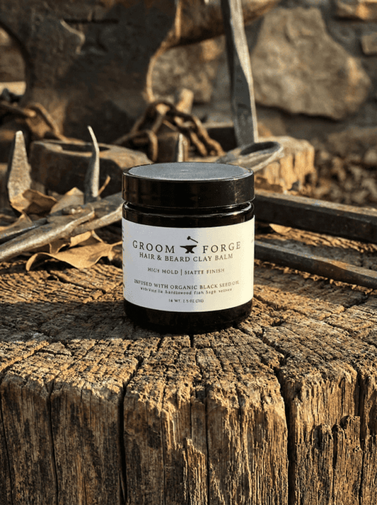 Groom + Forge Hair & Beard Clay Balm - Rooted Traditions Co