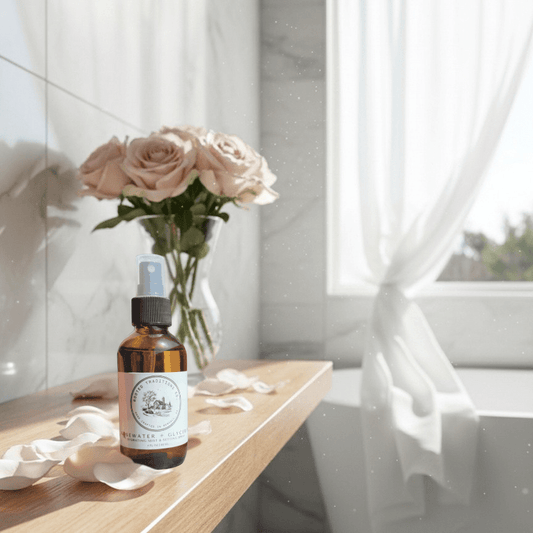 Rosewater + Glycerin Hydrating Mist & Setting Spray - Refresh. Hydrate. Glow. - Rooted Traditions Co