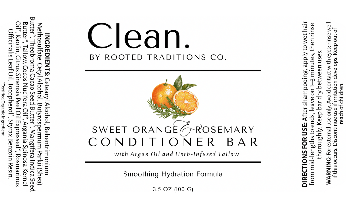 Sweet Orange & Rosemary Conditioner Bar - Rooted Traditions Co