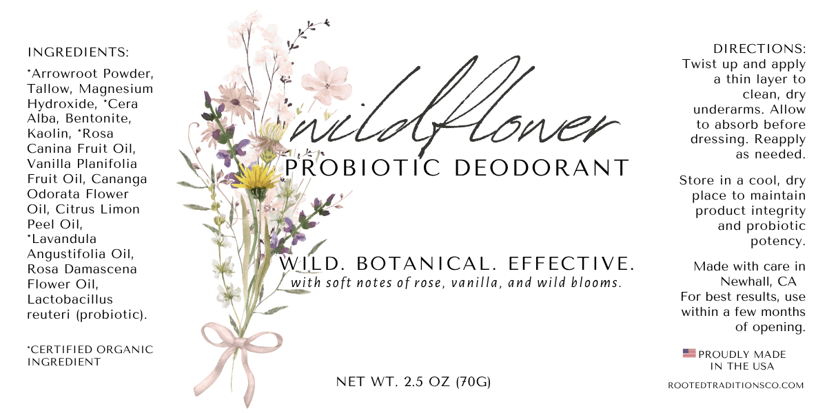 Wildflower Probiotic Deodorant - Rooted Traditions Co